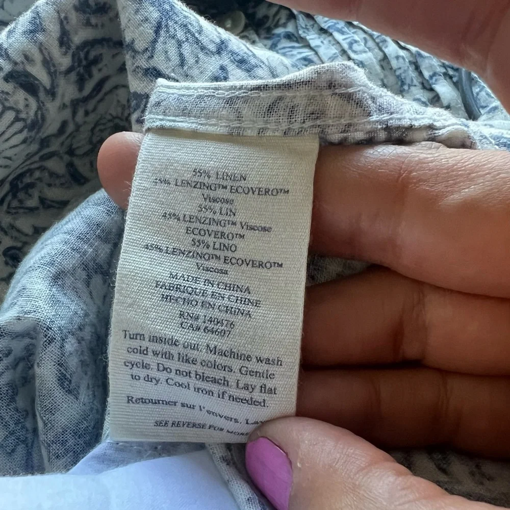 Faherty Isha Floral Imma Dress White with Blue Flowers w/ Pockets Size Small NWT - Picture 14 of 14